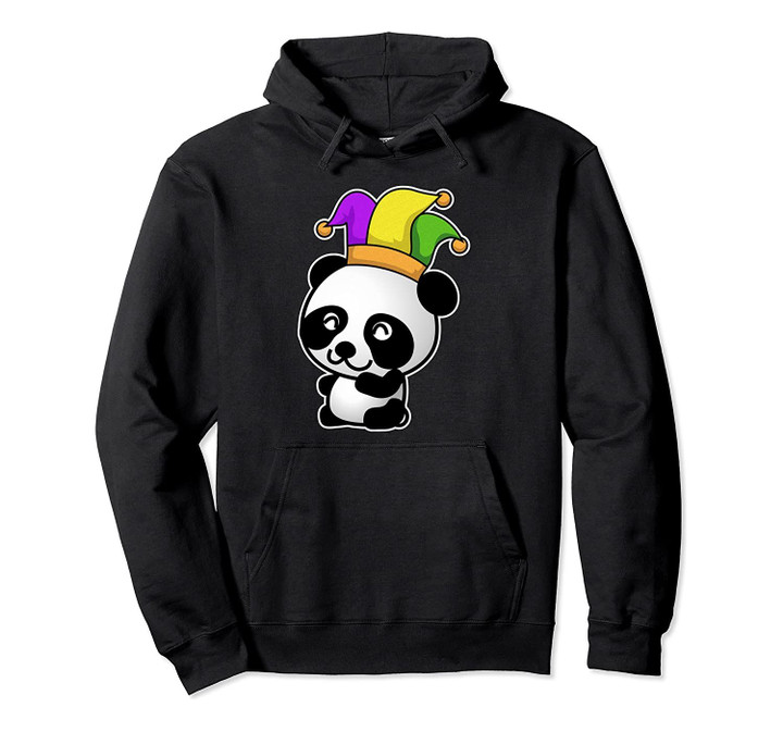 Cute Panda Bear With Jester Hat Funny Mardi Gras Pullover Hoodie, T Shirt, Sweatshirt