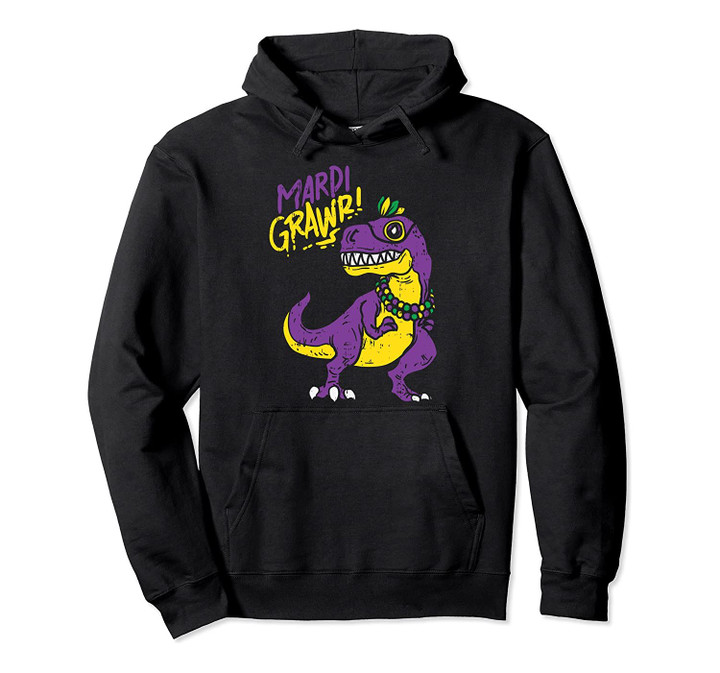 Mardi Grawr T-Rex Dinosaur Dino Mardi Gras Carnival Boy Gift Pullover Hoodie, T Shirt, Sweatshirt