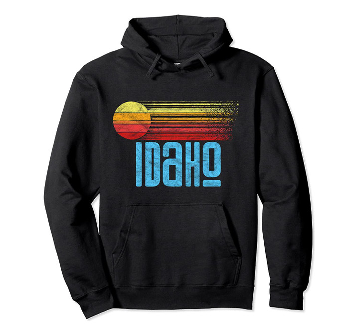 Idaho Retro Distressed Sun Vintage Graphic Pullover Hoodie, T Shirt, Sweatshirt