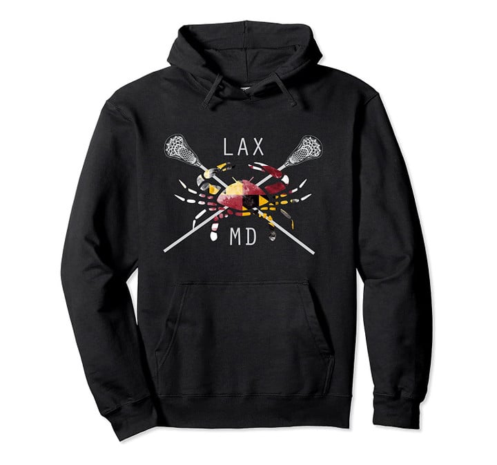 Boys Lacrosse Shirt Sticks Crossed Crab LAX Maryland Flag, T Shirt, Sweatshirt