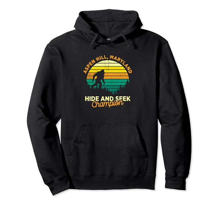 Retro Aspen Hill, Maryland Big foot Souvenir Pullover Hoodie, T Shirt, Sweatshirt