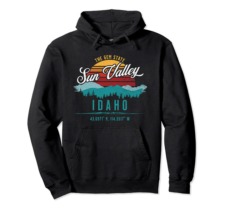 Retro Sun Valley Idaho Vintage Mountains Sun Souvenir Gifts Pullover Hoodie, T Shirt, Sweatshirt