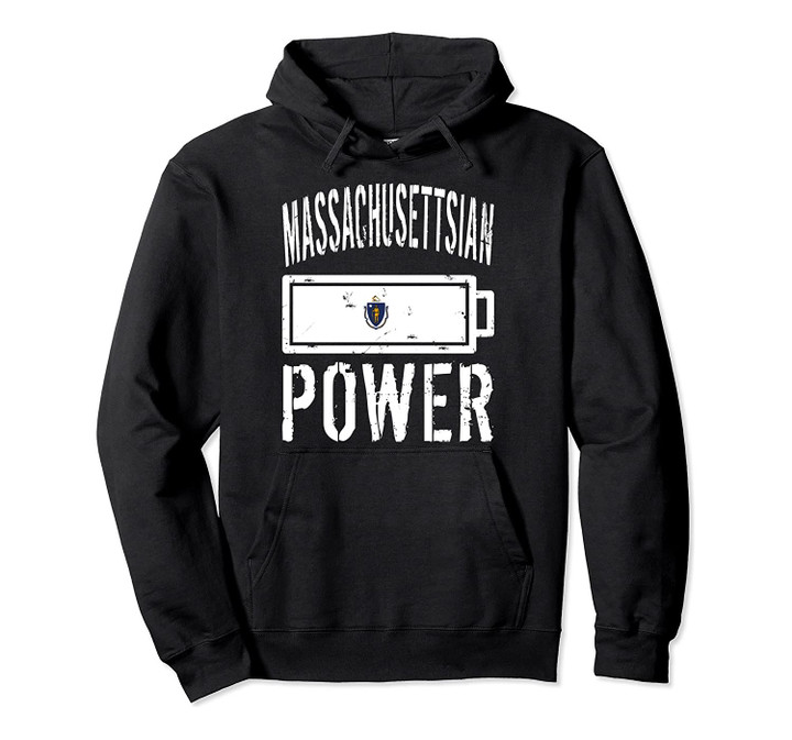 Massachusetts Flag | Massachusettsian Power Battery Pullover Hoodie, T Shirt, Sweatshirt