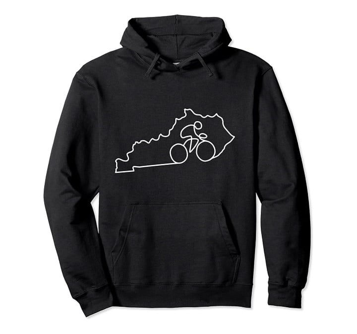 State of Kentucky Outline with Cyclist Design ABN161b Pullover Hoodie, T Shirt, Sweatshirt