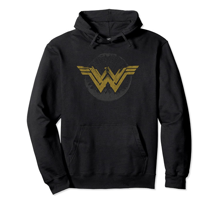 Wonder Woman Movie Distressed Logo Pullover Hoodie, T Shirt, Sweatshirt