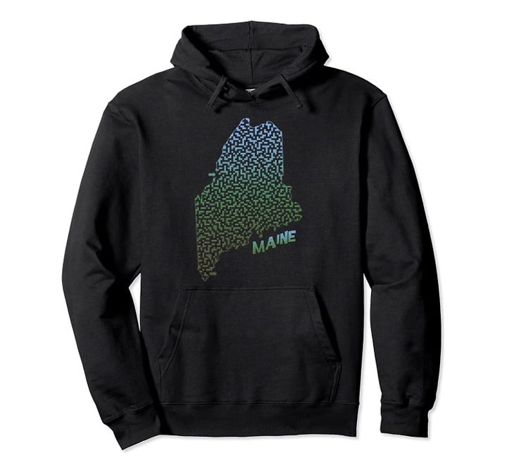 State of Maine Outline Maze & Labyrinth Pullover Hoodie, T Shirt, Sweatshirt