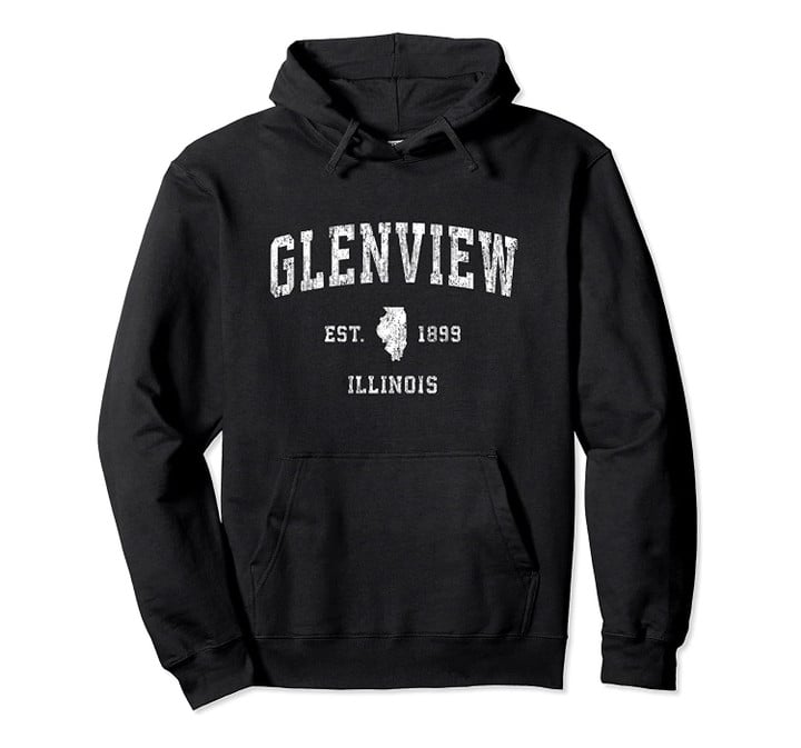 Glenview Illinois IL Vintage Athletic Sports Design Pullover Hoodie, T Shirt, Sweatshirt