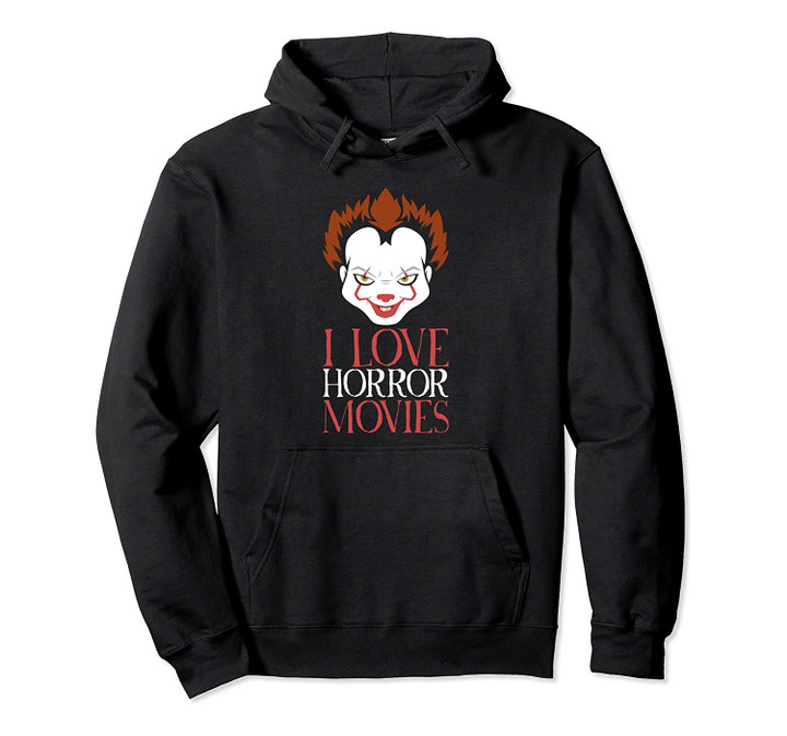 I Love Horror Movies - Creepy Doll Halloween Hoodie, T Shirt, Sweatshirt