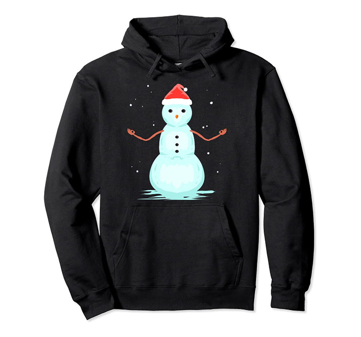 Yoga Snowman Santa Gift for Meditation Holiday Christmas Pullover Hoodie, T Shirt, Sweatshirt