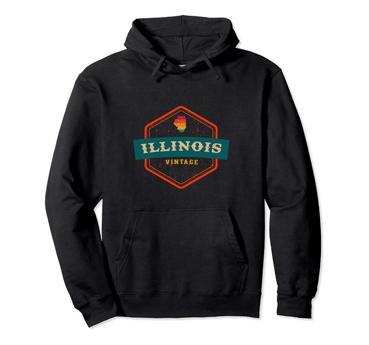 Illinois IL Graphic Souvenir Love Distressed State Outfit Pullover Hoodie, T Shirt, Sweatshirt