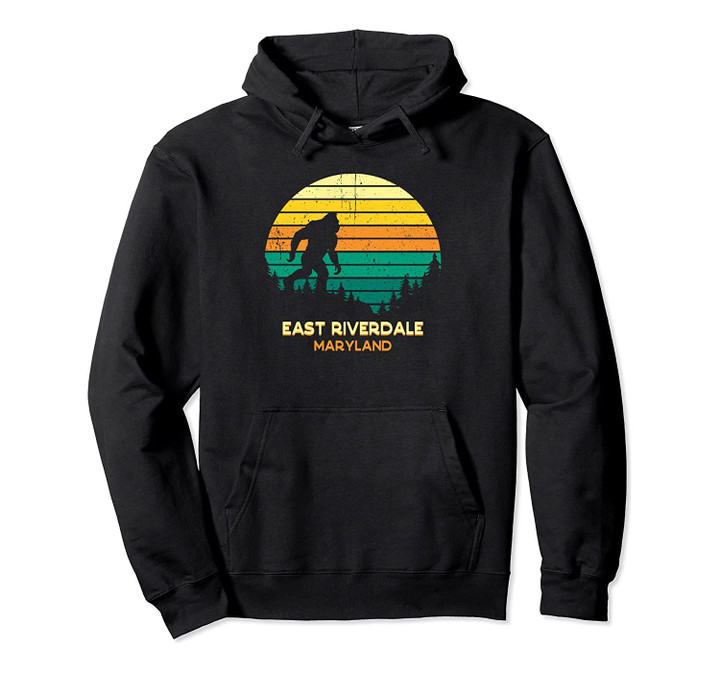 Retro Bayou East Riverdale, Maryland Bigfoot Souvenir Pullover Hoodie, T Shirt, Sweatshirt