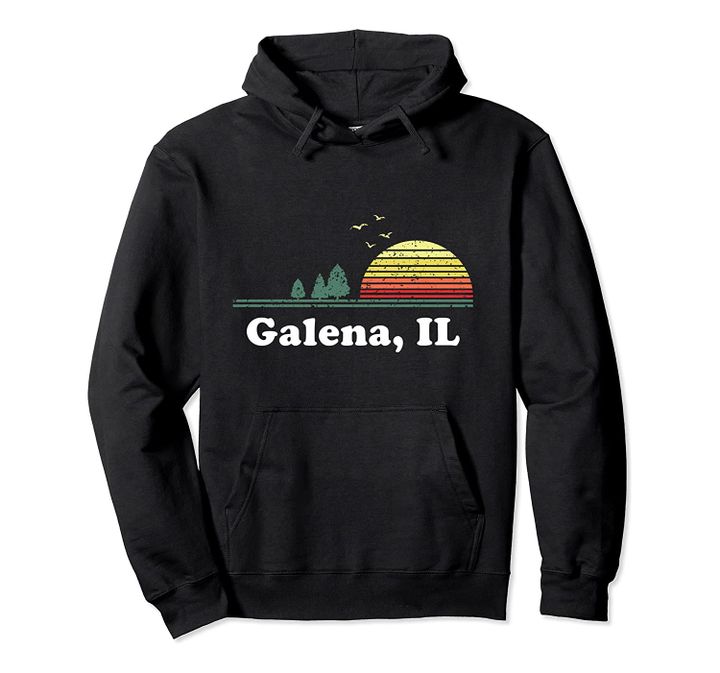 Vintage Galena, Illinois Home Souvenir Print Pullover Hoodie, T Shirt, Sweatshirt
