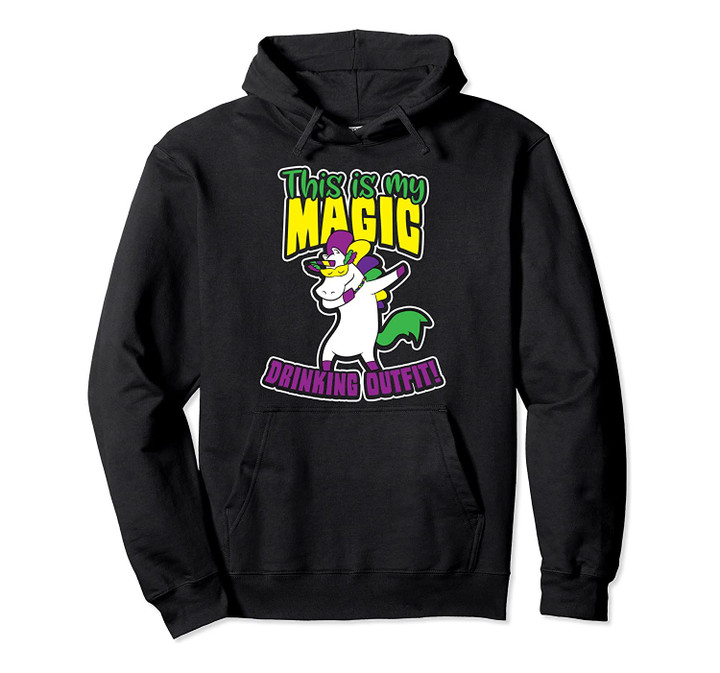 Mardi Gras Beads Design Unicorn Magic Drinking Gift Pullover Hoodie, T Shirt, Sweatshirt