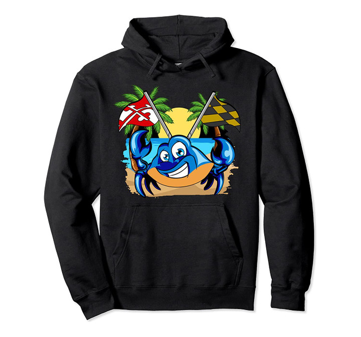Maryland Day Flag Blue Crab Pullover Hoodie, T Shirt, Sweatshirt