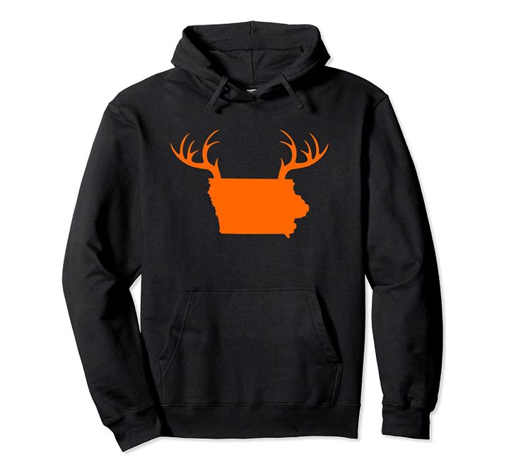 Iowa State Outline Deer Hunting Antlers Pullover Hoodie, T Shirt, Sweatshirt
