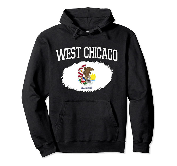 WEST CHICAGO IL ILLINOIS Flag Vintage USA Sports Men Women Pullover Hoodie, T Shirt, Sweatshirt