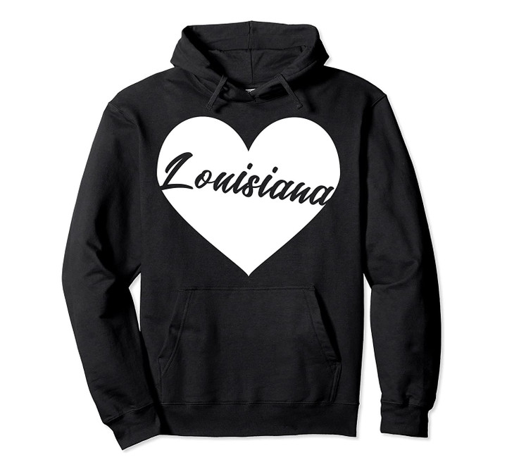 Louisiana Simple Heart Cutout Pullover Hoodie, T Shirt, Sweatshirt
