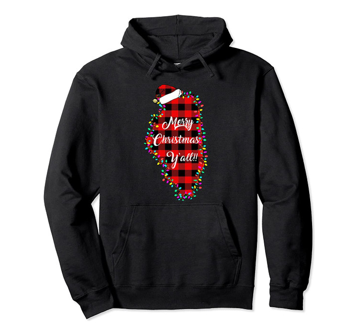 Illinois State Merry Christmas Y'All Christmas Holiday Gift Pullover Hoodie, T Shirt, Sweatshirt