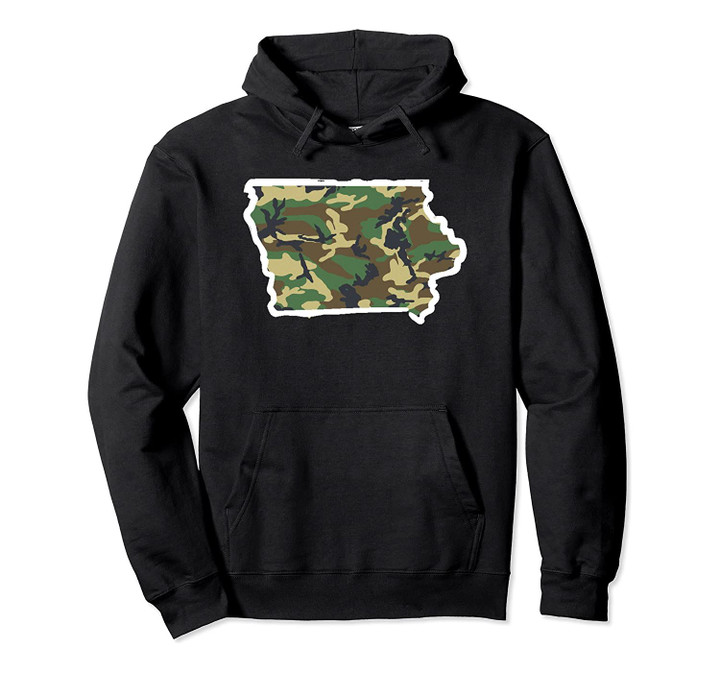 Iowa Camo Map Shirt, Hunting Gear, Camo Home Apparel Pullover Hoodie, T Shirt, Sweatshirt