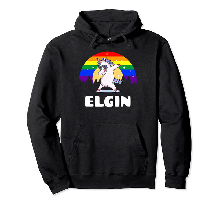 Elgin Illinois - LGBTQ Gay Pride Rainbow Pullover Hoodie, T Shirt, Sweatshirt