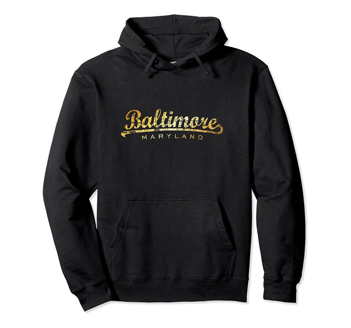 Baltimore Classic (Vintage/Yellow) Pullover Hoodie, T Shirt, Sweatshirt