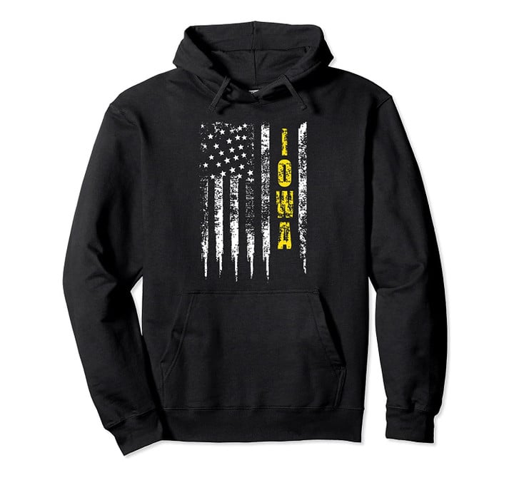 Yellow Line Trucker Iowa Hoodie Distressed Gift, T Shirt, Sweatshirt