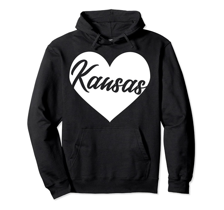 Kansas Simple Heart Cutout Pullover Hoodie, T Shirt, Sweatshirt
