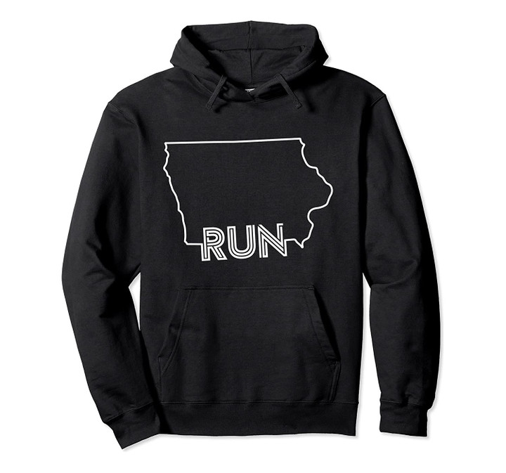 State of Iowa Outline with Run Text ABN459b Pullover Hoodie, T Shirt, Sweatshirt