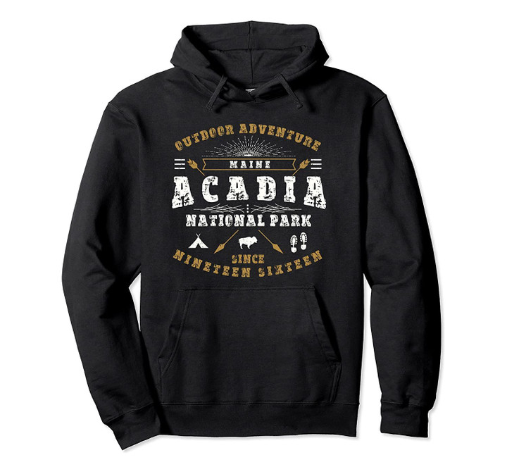 Acadia National Park Maine Vintage Retro Hiking Camping Gift Pullover Hoodie, T Shirt, Sweatshirt