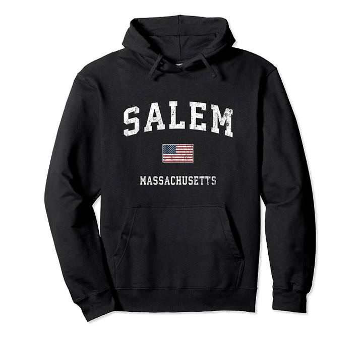 Salem Massachusetts MA Vintage American Flag Sports Design Pullover Hoodie, T Shirt, Sweatshirt