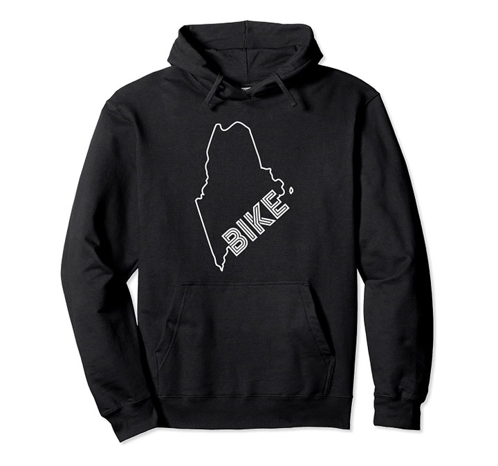 State of Maine Outline with Retro Bike Text ABN113b Pullover Hoodie, T Shirt, Sweatshirt