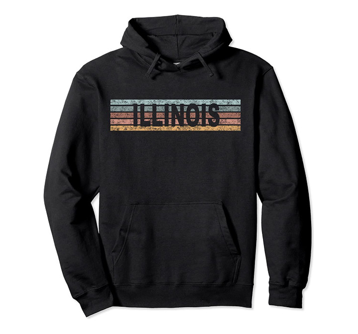 Illinois IL USA Retro State Pullover Hoodie, T Shirt, Sweatshirt