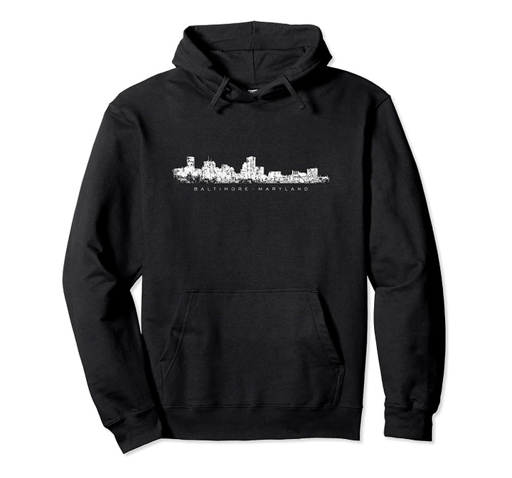 Baltimorean Skyline (Antique White) Baltimore Pullover Hoodie, T Shirt, Sweatshirt