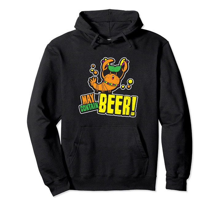 Mardi Gras Beads Design Contain Beer Crawfish Gift Pullover Hoodie, T Shirt, Sweatshirt
