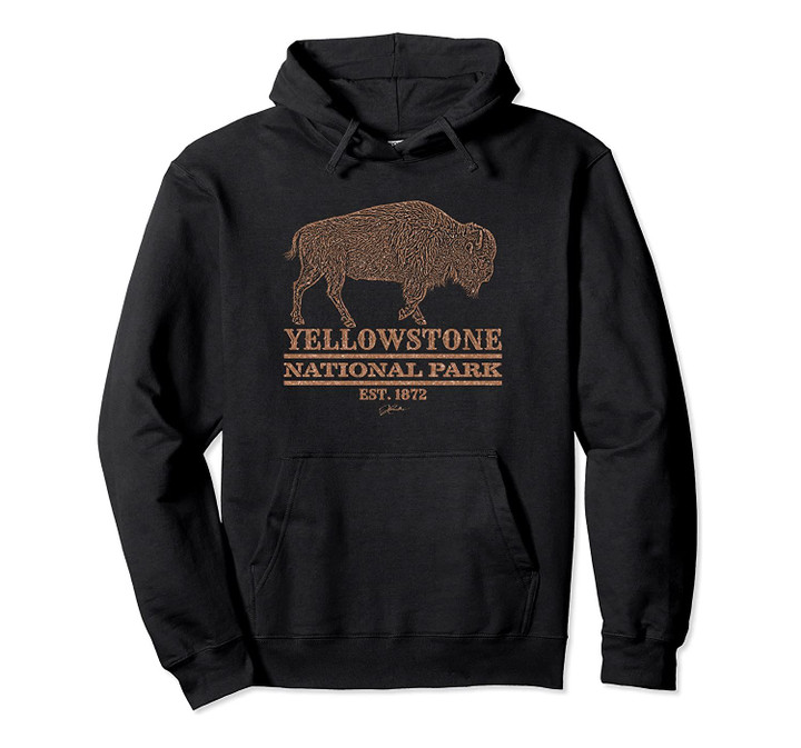 JCombs: Yellowstone National Park Walking Bison Hoodie, T Shirt, Sweatshirt