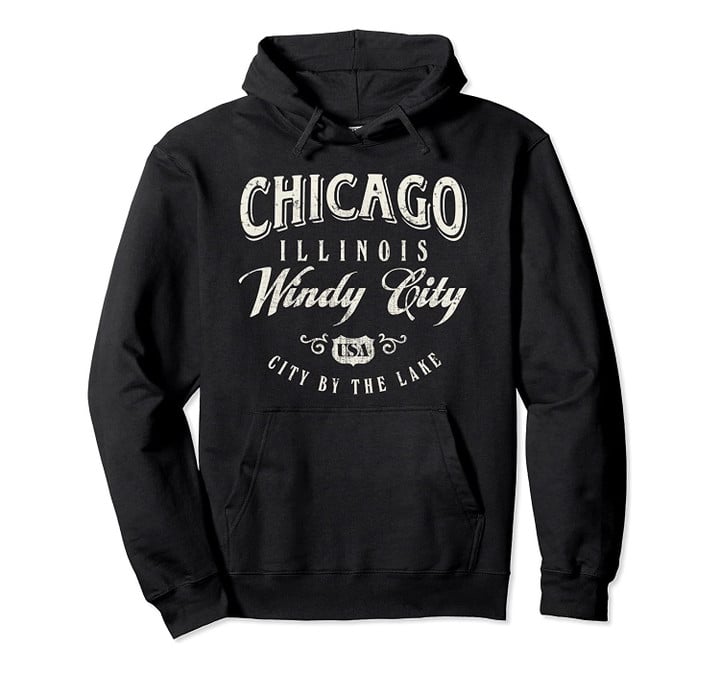 Chicago Illinois USA City By The Lake Vintage Pullover Hoodie, T Shirt, Sweatshirt