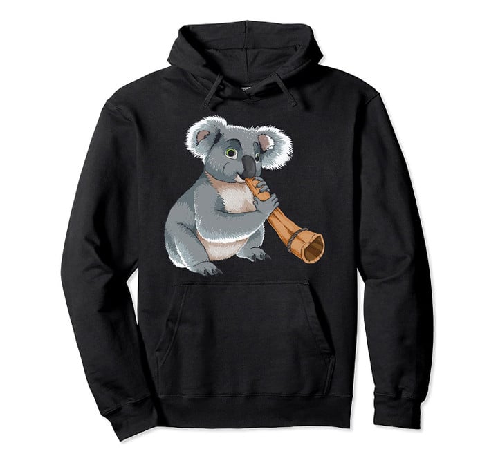 Cool Koala Playing Didgeridoo Gift | Funny Bear Musician Fan Pullover Hoodie, T Shirt, Sweatshirt