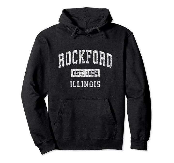 Rockford Illinois IL Vintage Established Sports Design Pullover Hoodie, T Shirt, Sweatshirt
