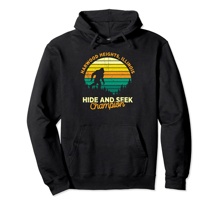 Retro Harwood Heights, Illinois Big foot Souvenir Pullover Hoodie, T Shirt, Sweatshirt