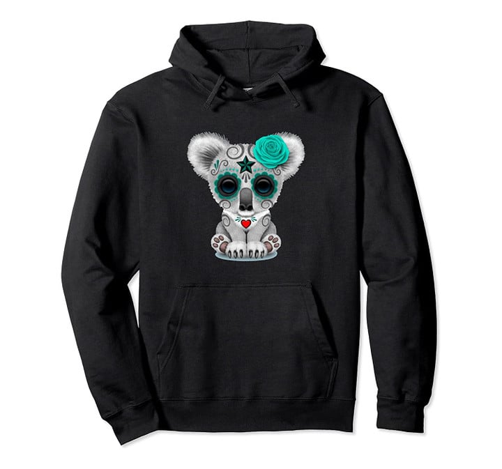 Sugar Skull Koala Day Of The Dead Halloween Pullover Hoodie, T Shirt, Sweatshirt
