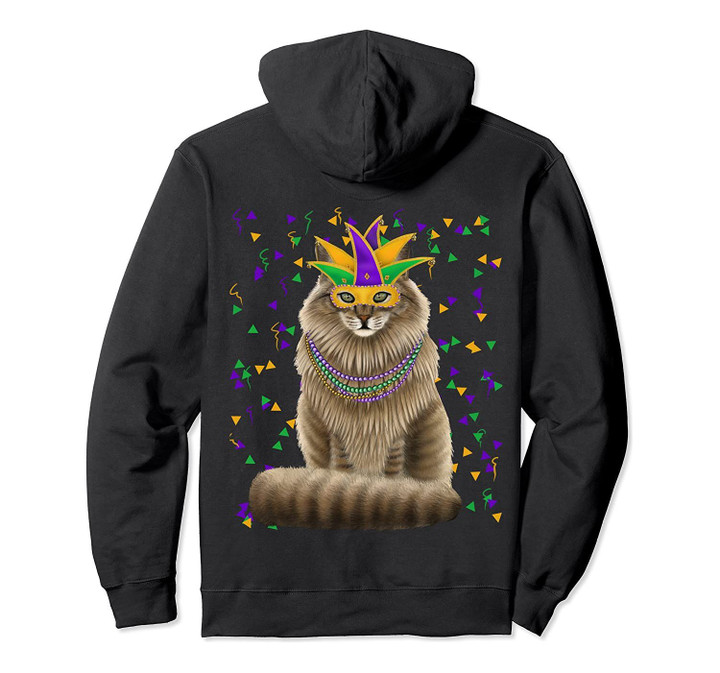 Mari Gras cat in a and beads Pullover Hoodie T Shirt Sweatshirt