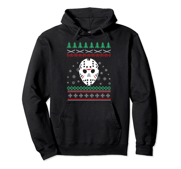 Jason Hockey Ugly Christmas Holiday Festive Pullover Hoodie, T Shirt, Sweatshirt