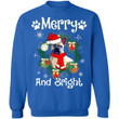 Merry And Bright French Bulldog Xmas Sweater Gift Idea MN11-99Paws-com
