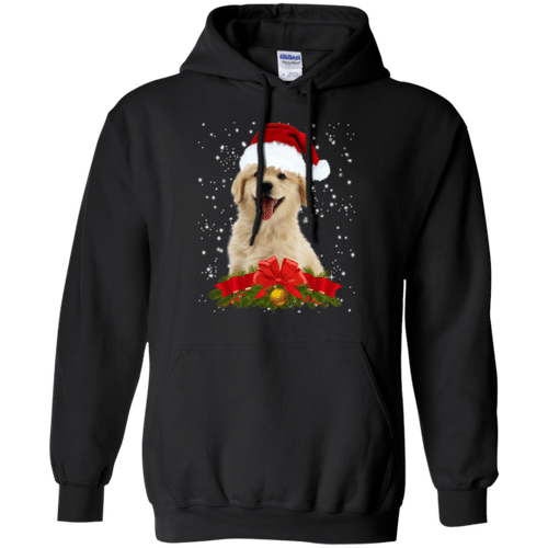 Puppy Golden Retriever Christmas Hat Xmas Dog Hoodie