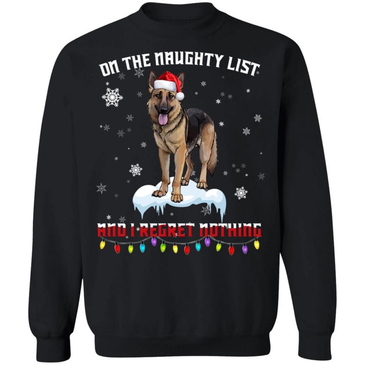 German Shepherd On The Naughty List Dog Xmas Sweater Gift HA11-99Paws-com