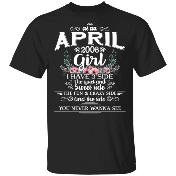 April 2009 Girl T-shirt Birthday I Have 3 Sides Tee