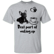 French Bulldog Best Part Of Walking Up French Bulldog and Coffee T-Shirt HA03-Vivianstores