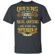 Real Queens Are Born On September 18 T-shirt Birthday Tee Gold Text