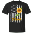 Sunflower American October Girl T-shirt Patriot Birthday Tee
