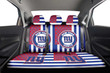 New York Giants Car Back Seat Cover Custom US Flag Style